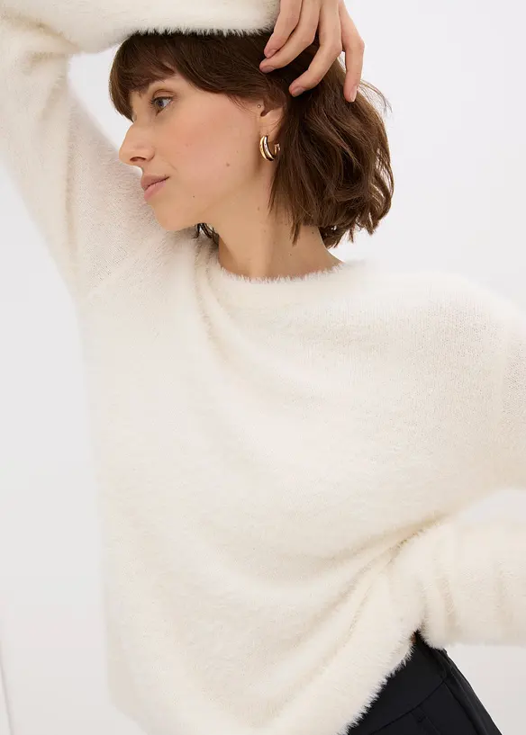 Pullover in Plüsch-Optik, bonprix