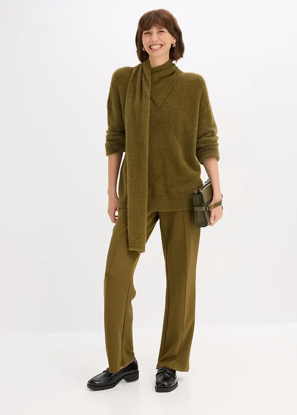 Oversize-Pullover mit Schal, bonprix