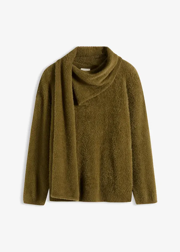 Oversize-Pullover mit Schal, bonprix