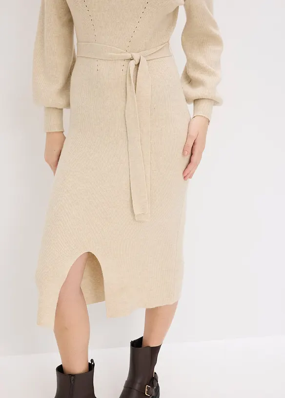 Ripp-Strickkleid aus fließendem Viskose-Mix, bonprix