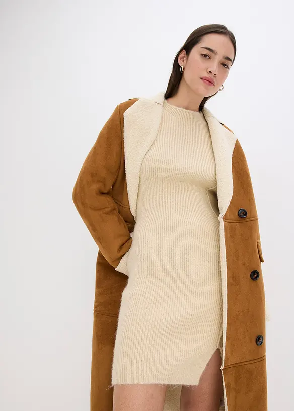 Kurzes Strickkleid mit Wollanteil, bonprix