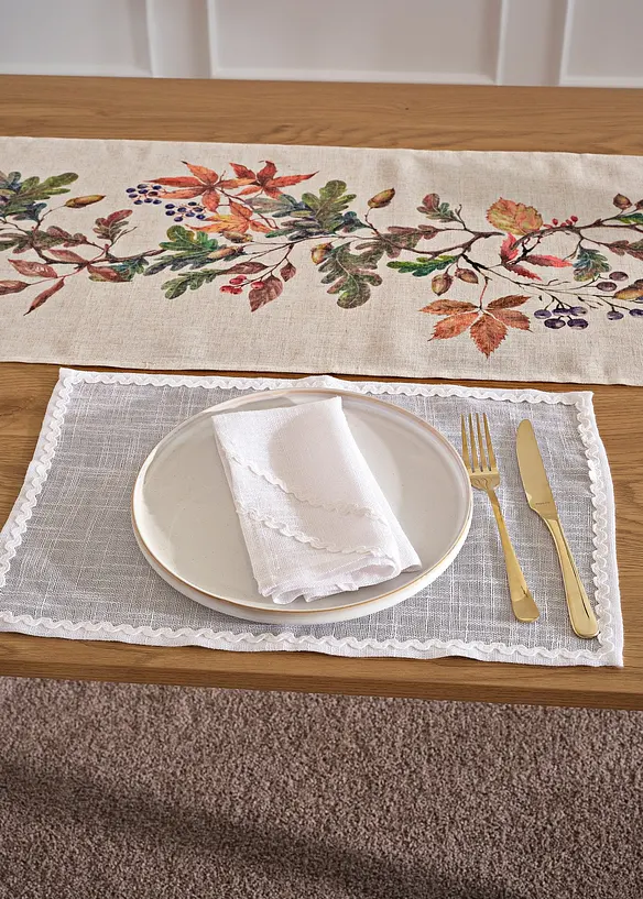Lot de 2 sets de table avec passepoil décoratif, bonprix