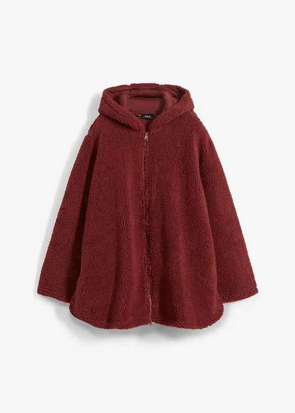 Veste en sherpa coupe trapèze avec fentes latérales, bonprix