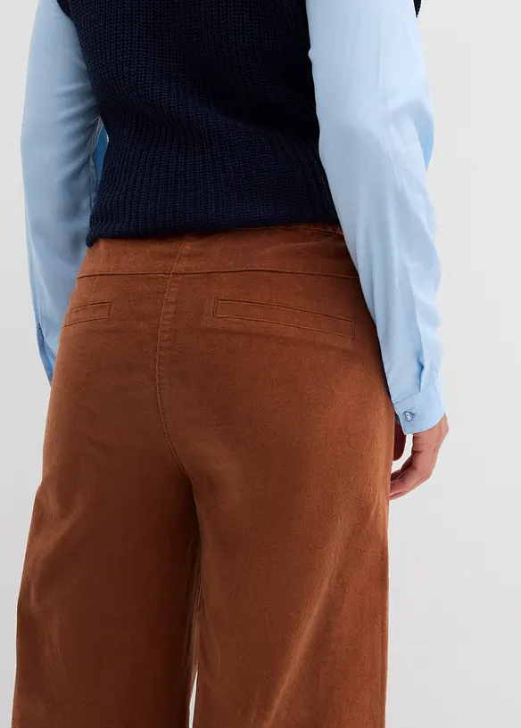 Cordhose mit Bequembund, High Waist, bonprix