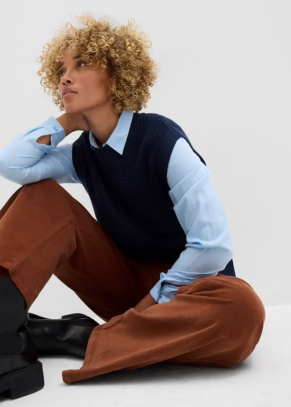 Cordhose mit Bequembund, High Waist, bonprix