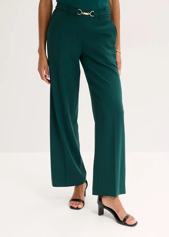 Pantalon large avec ceinture décorative, bonprix