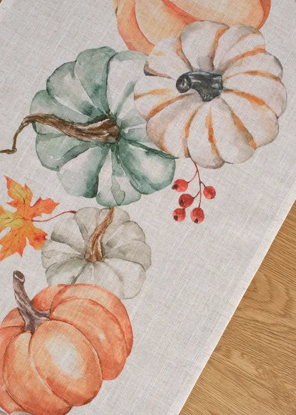 Chemin de table à motif citrouille, bonprix