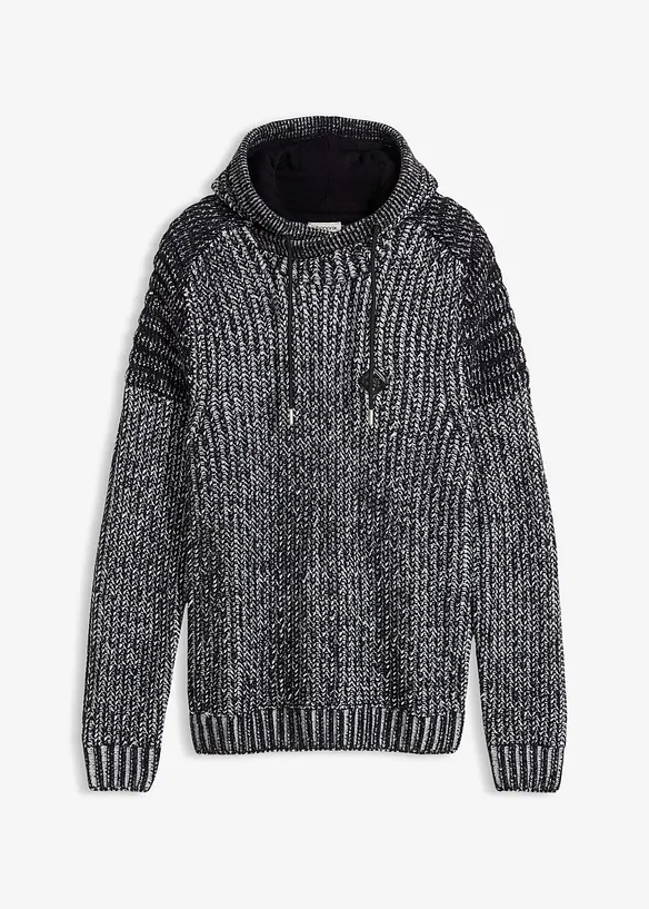 Pull à capuche et détails motard, bonprix