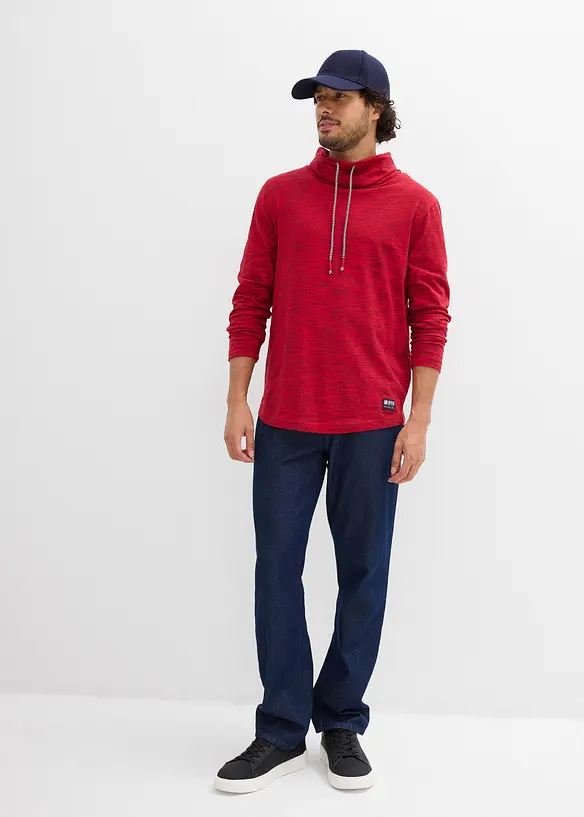 Langarmshirt mit Schalkragen, bonprix
