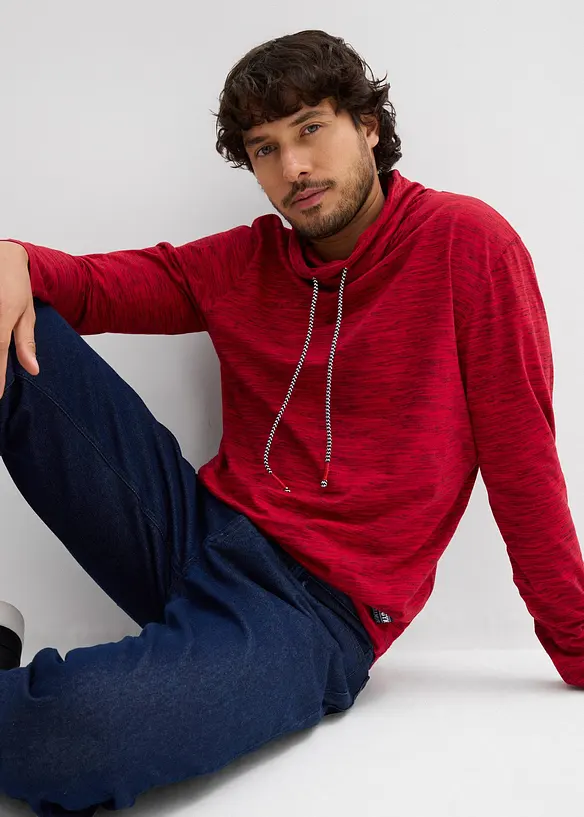 Langarmshirt mit Schalkragen, bonprix