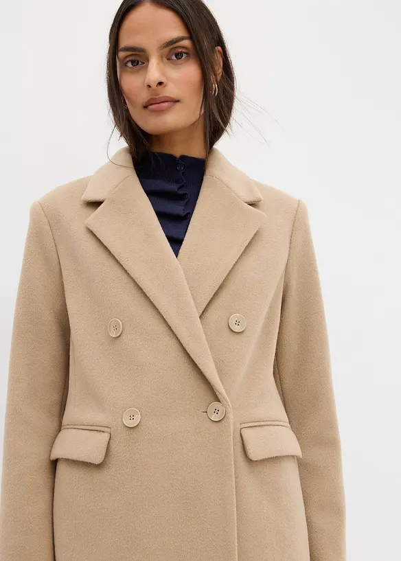 Manteau croisé aspect laine, bonprix