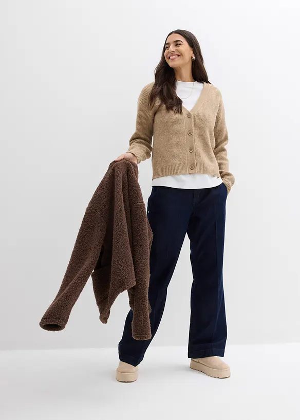 Gilet en maille côtelée, bonprix