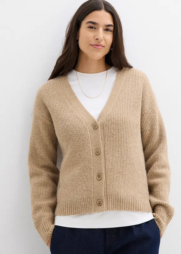Gilet en maille côtelée, bonprix