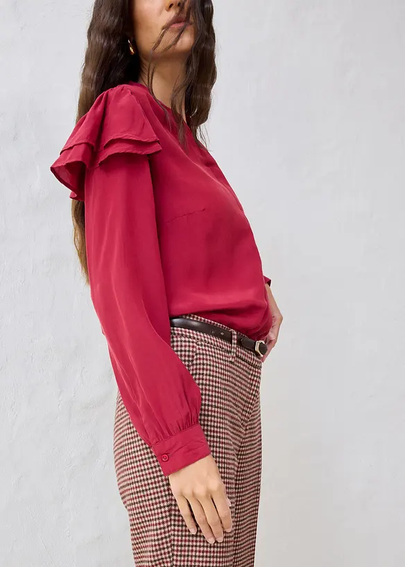 Bluse mit Seidenanteil, bonprix