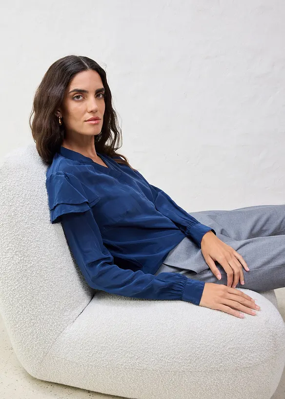 Bluse mit Seidenanteil, bonprix