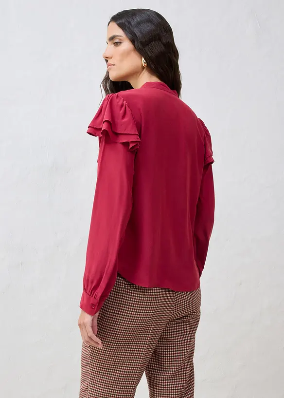 Bluse mit Seidenanteil, bonprix