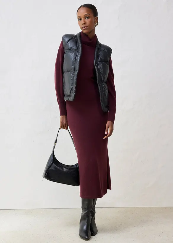 Leder-Steppweste aus Lammnappa, bonprix