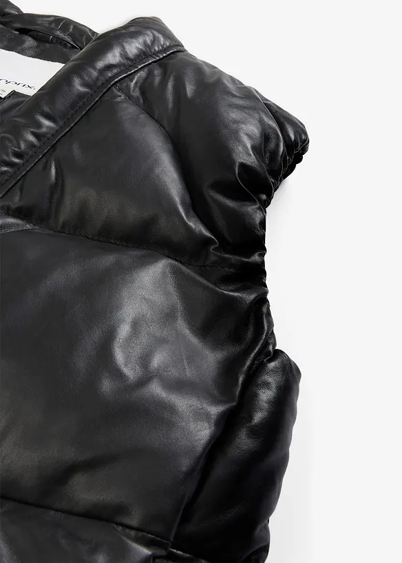 Leder-Steppweste aus Lammnappa, bonprix