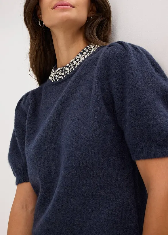 Pullover mit Strass-Applikation, bonprix