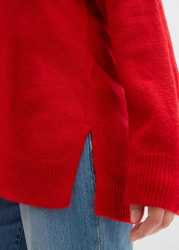 Pull long et oversize à fentes sur les côtés, bonprix
