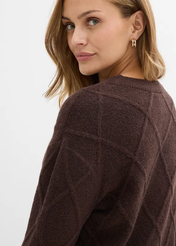 Oversize-Pullover aus Zopfstrick, bonprix