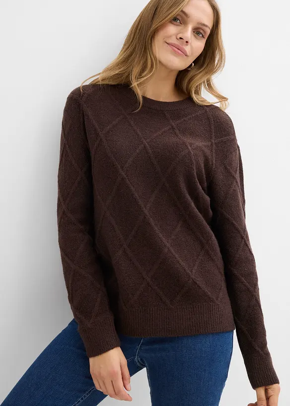 Oversize-Pullover aus Zopfstrick, bonprix