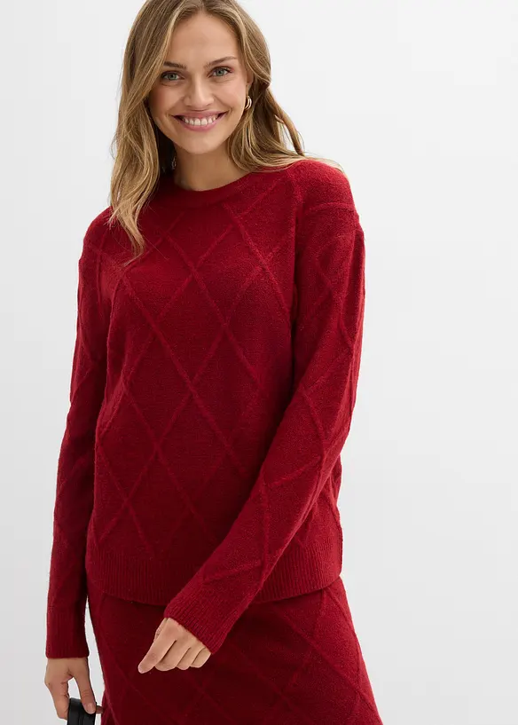 Pull oversize en maille torsadée, bonprix