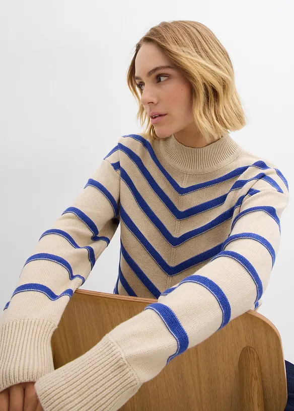 Pullover mit Strukturstreifen, bonprix