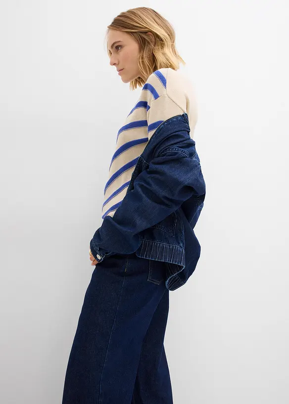 Pullover mit Strukturstreifen, bonprix
