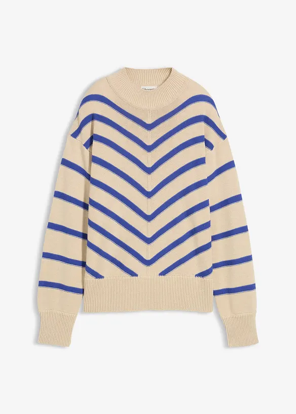 Pullover mit Strukturstreifen, bonprix