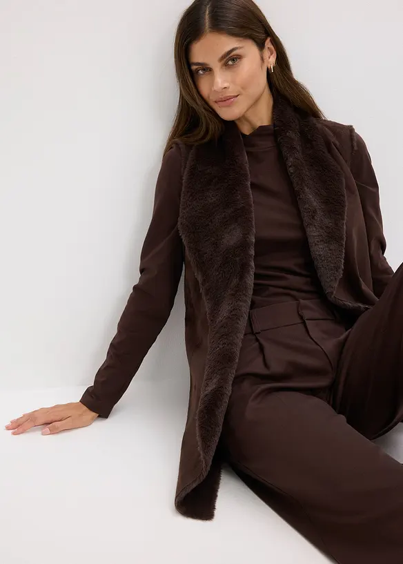 Gilet sans manches effet peau lainée, bonprix
