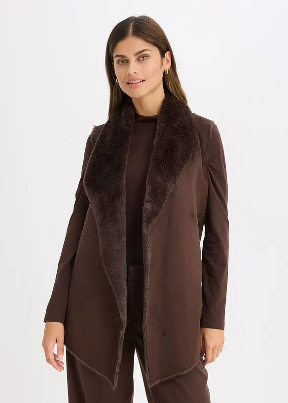 Gilet sans manches effet peau lainée, bonprix