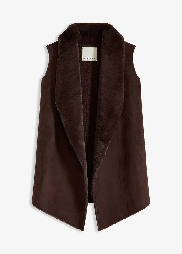 Gilet sans manches effet peau lainée, bonprix