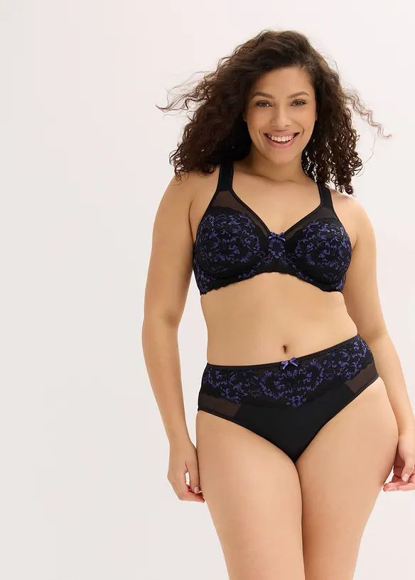 Soutien-gorge minimiseur &agrave; bretelles rembourr&eacute;es et dentelle d&eacute;licate, bonprix