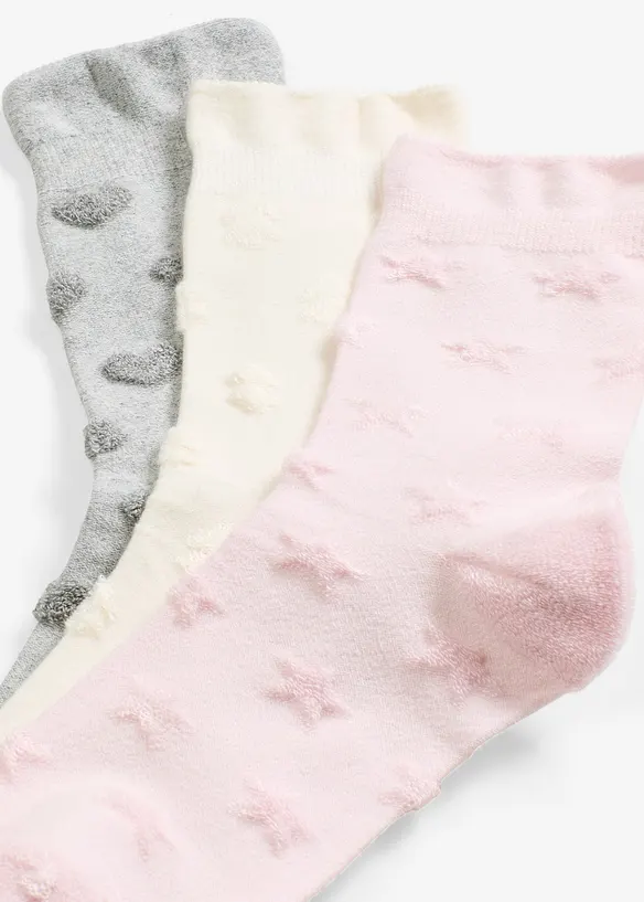 Socken mit Frottee-Muster und druckfreiem Bündchen (3er Pack), soft touch, bonprix