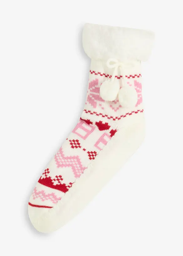 Haussocken mit Teddyfutter und angenähter Sohle, bonprix
