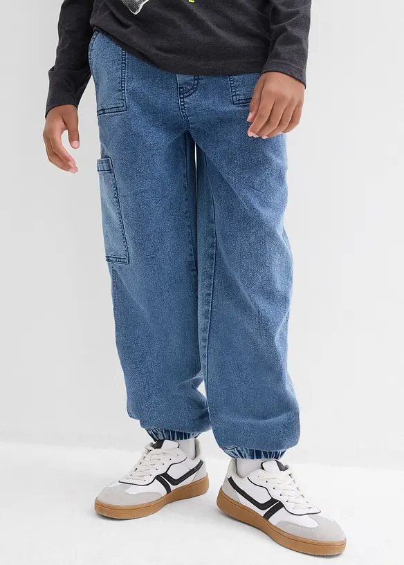 Jean jogger cargo extensible, Loose, bonprix