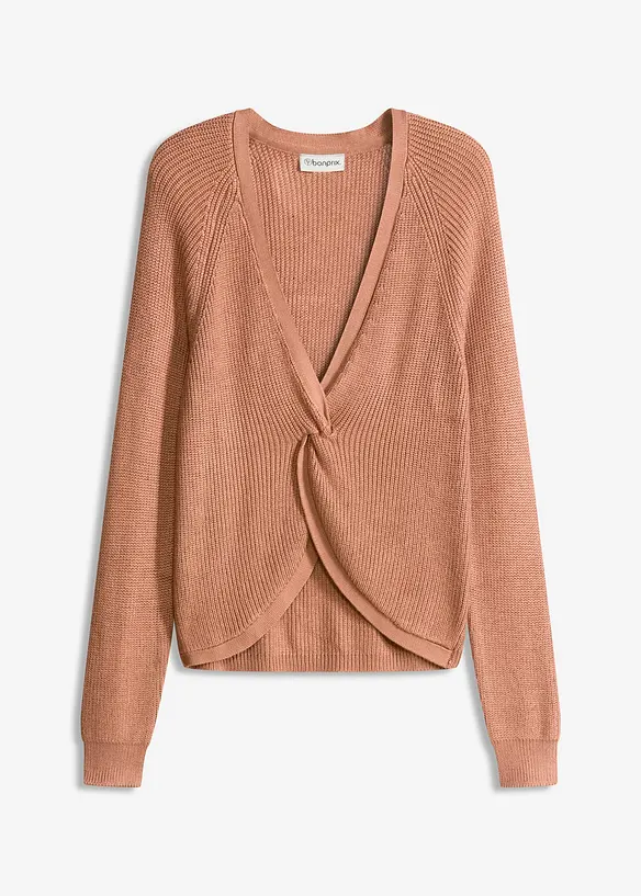 Ripp-Pullover aus fließendem Viskose-Mix, bonprix