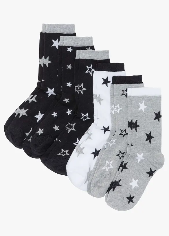 Lot de 6 paires de chaussettes femme coton, bonprix