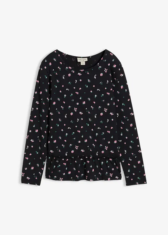 T-shirt manches longues en coton extensible, bonprix