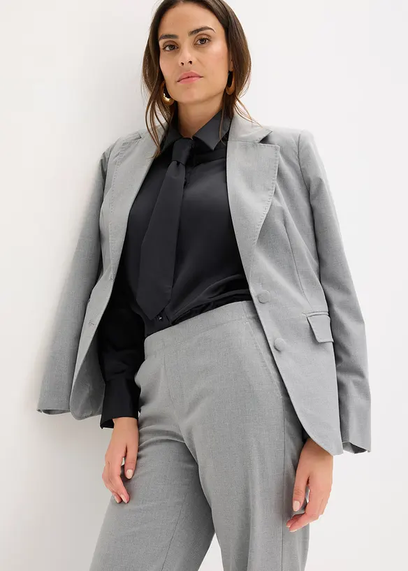 Satinbluse mit abnehmbarer Krawatte (2-tlg.), bonprix