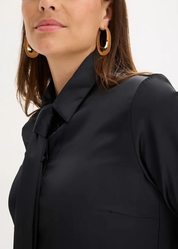 Satinbluse mit abnehmbarer Krawatte (2-tlg.), bonprix