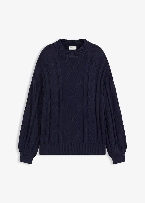 Pull oversize à motif torsadé, bonprix