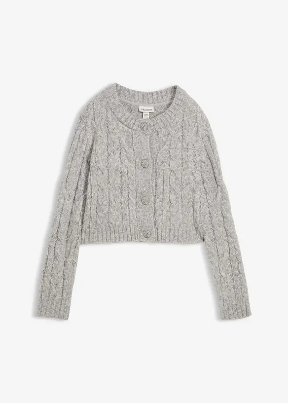 Grobstrickjacke aus weichem Woll-Mix, bonprix