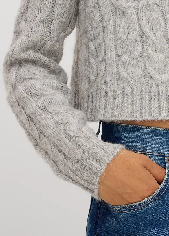 Grobstrickjacke aus weichem Woll-Mix, bonprix