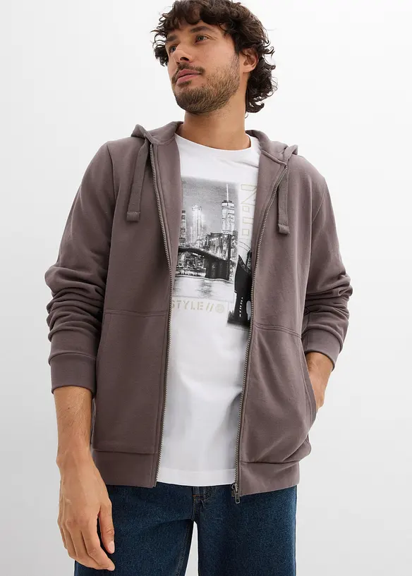 Sweat zippé à capuche, bonprix