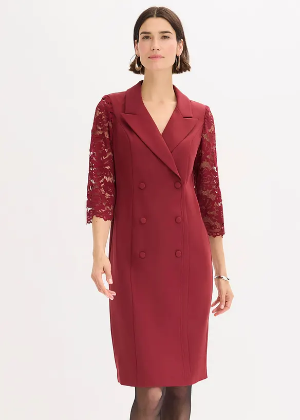 Robe blazer avec manches en dentelle, bonprix