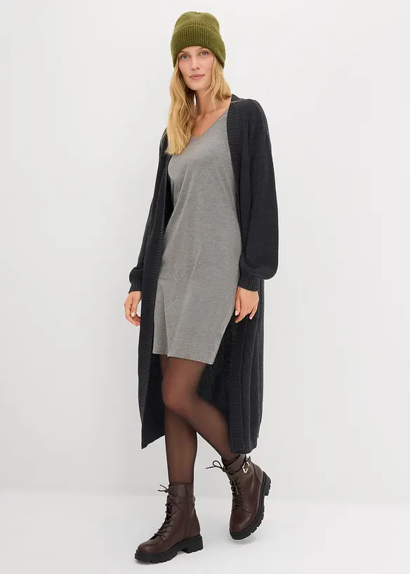 Robes en jersey à col V, bonprix