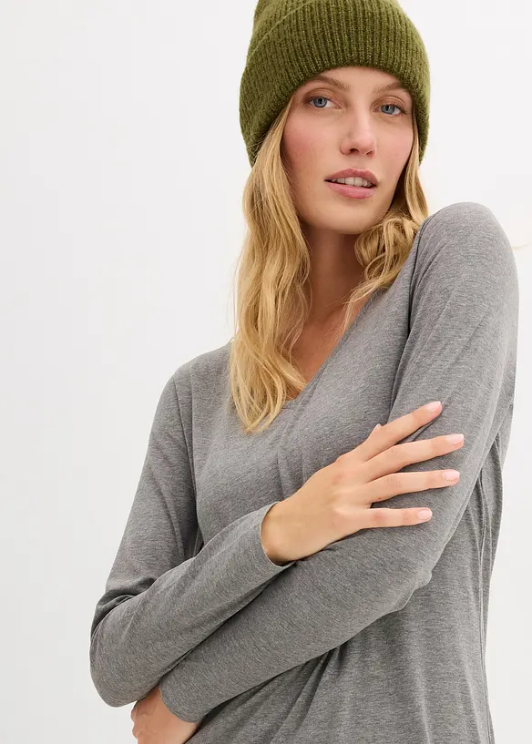 Robes en jersey à col V, bonprix