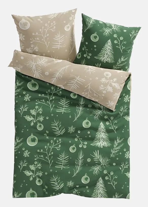 Wendebettwäsche mit floralem Weihnachtsmuster, bonprix